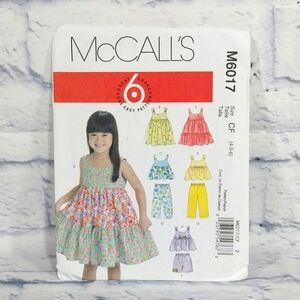 🔵BOGO FREE🔵 McCall's M6017 Sewing Pattern Girl's Dress Shorts  Sz 4, 5, 6